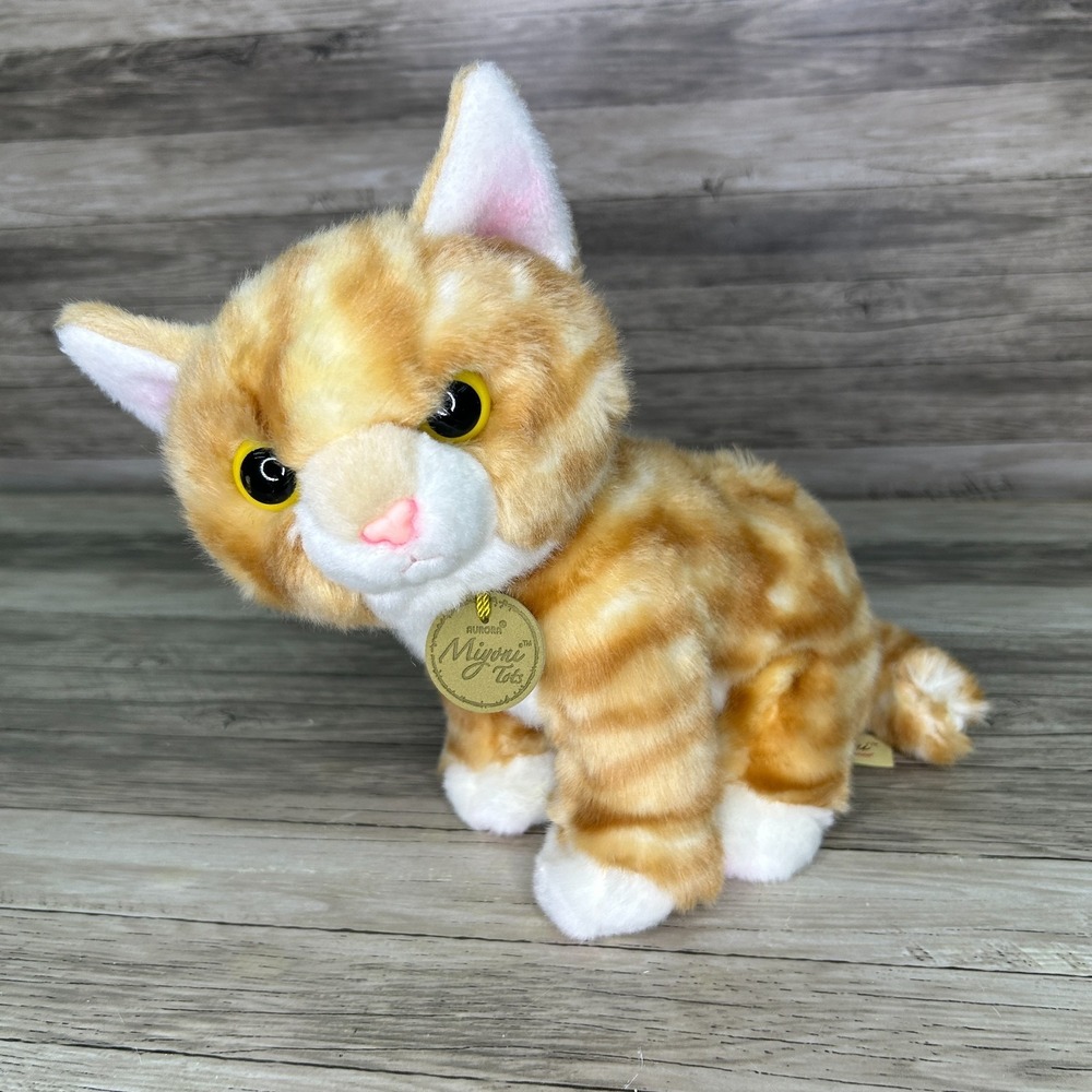 Miyoni‎ Aurora Orange Tabby Kitten Plush Realistic Cat Stuffed Animal 2022